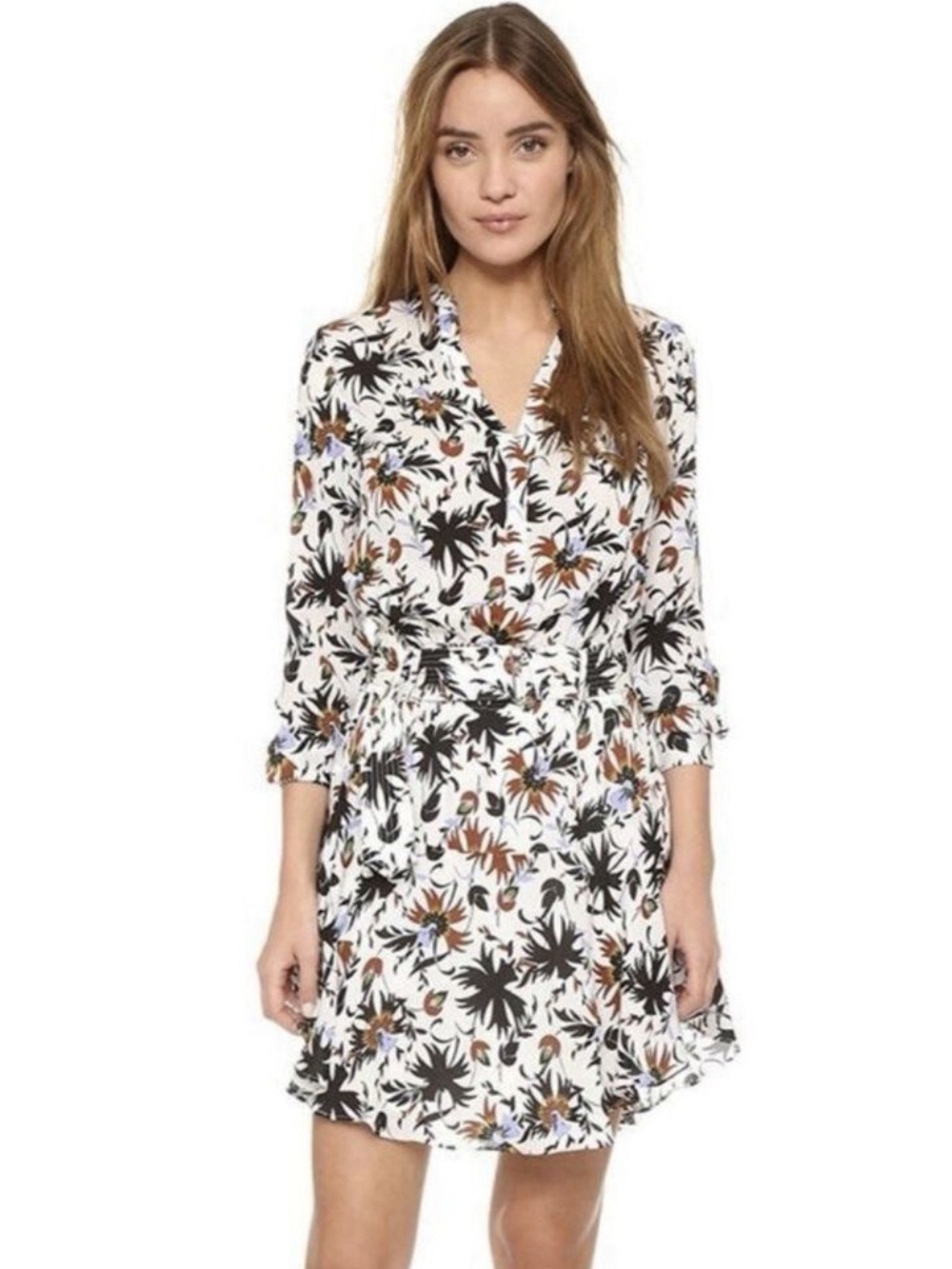 A.L.C. The Way Silk Belted Mini Dress Sz 2 Floral Boho Belted Easter Party $695